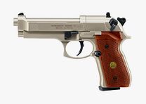 Beretta M92 FS 4.5mm vernickelt, Holzgriffschalen