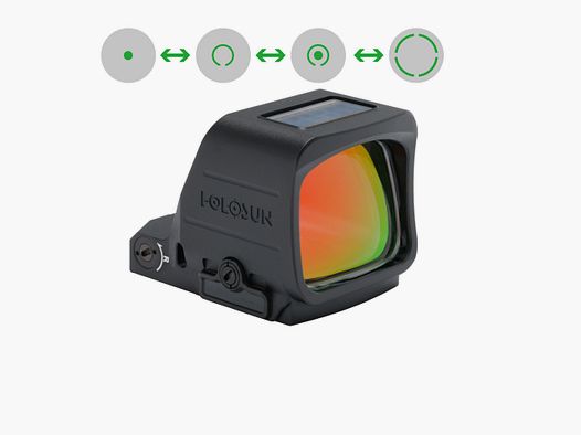 Holosun Reflexvisier HE507-PROMAX-GR-PRS mit grünem PRS Wechselabsehen: 2MOA Dot mit 8 / 20 / 32MOA Circledot und 8 / 20 / 32MOA Circle