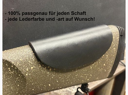 Schaftbacken Schaftrücken Erhöhung - Echtes Leder & KYDEX - passt für jeden Schaft perfekt! - Individuell formbar - Für Blaser, Sauer, Mauser, Heym, Merkel, Bergara, Steel Action usw. verstellbar