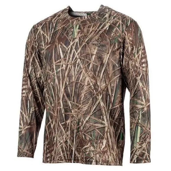 Long Sleeve Hunting T-shirt Treeland Camo Reeds, image 1 of 2
