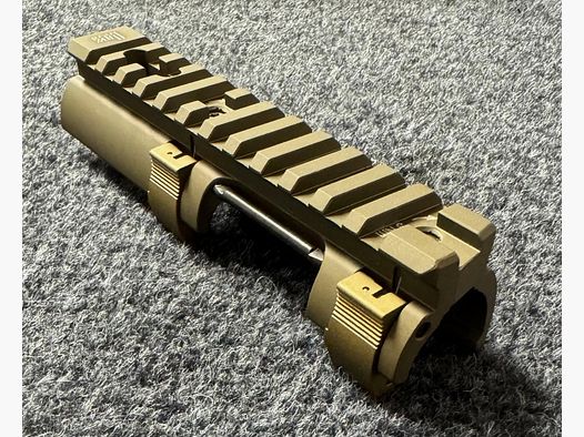 HK MP5 SP5 montaje de óptica Picatinny color arena/RAL8000 - Heckler & Koch MP5k SP5k HK94 B&T BT96 MKE T94 SAR M41/05 G3 Mr223 Mr308