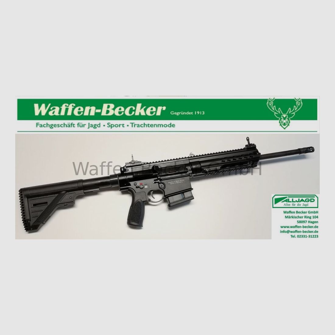Heckler & Koch MR308 A3 Slim Line H-Key, 16,5"-Lauf, kurzer Handschutz, schwarz