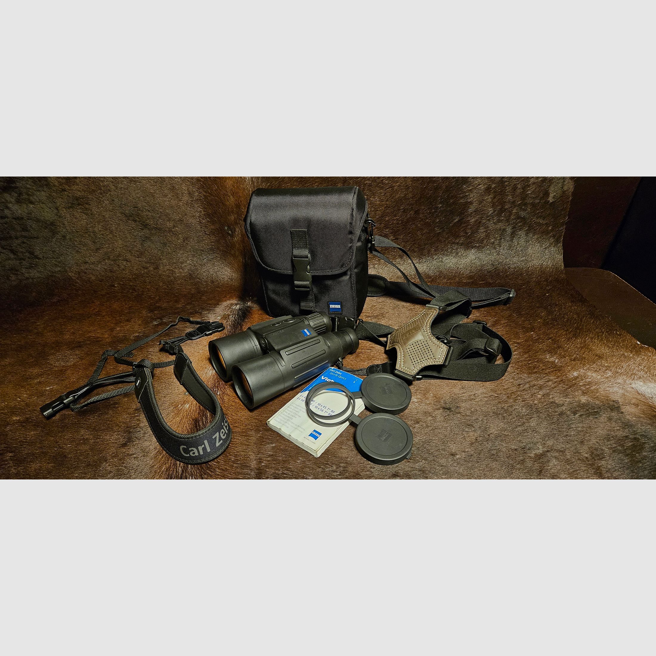 ZEISS Victory 10x56 T RF - Fernglas mit Entfernungsmesser - mit umfangreichem Zubehör