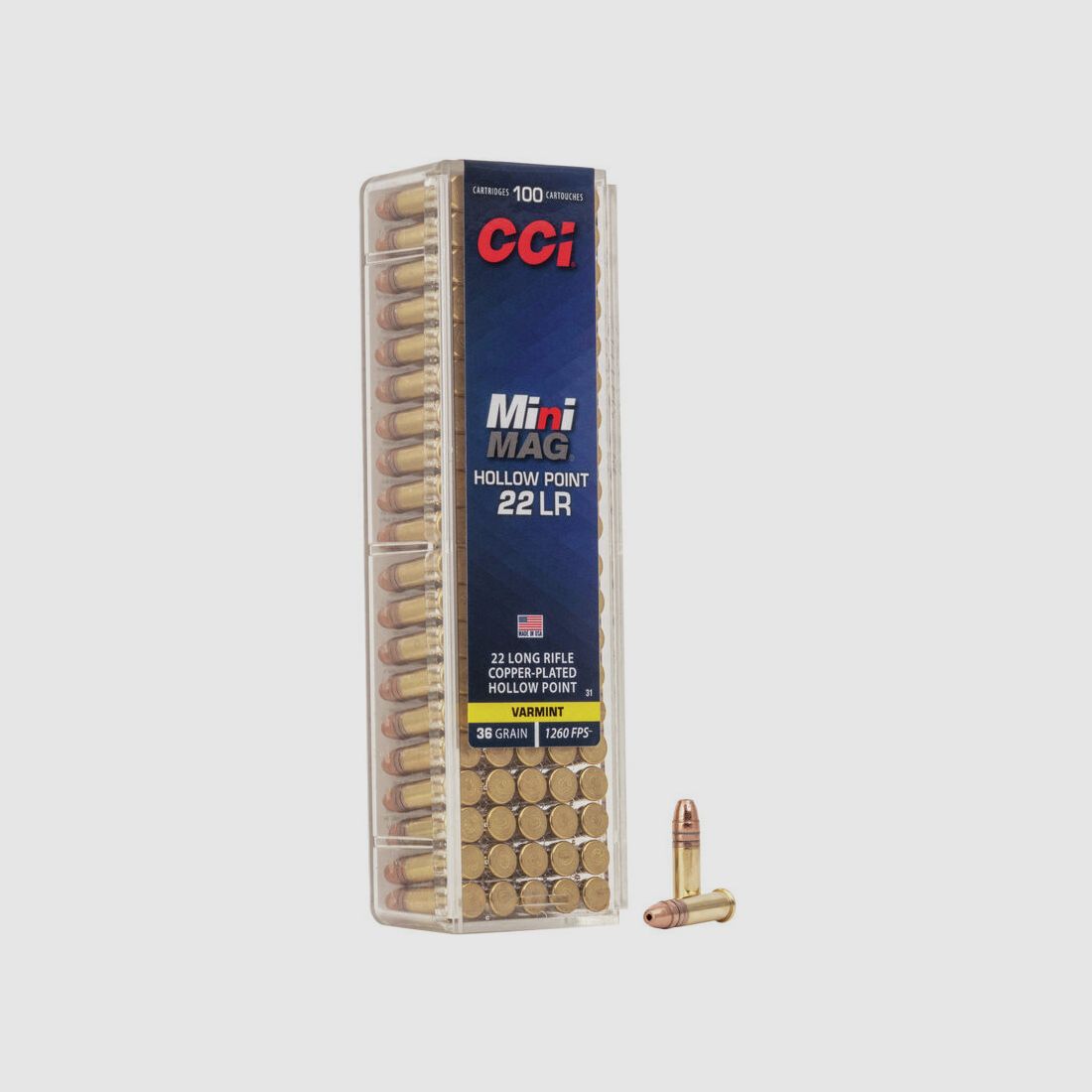 CCI 22LR MINI MAG 36 GRS HP VERKUPFERT 100 STK