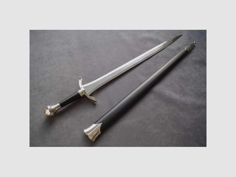 Schwert Mittelalter mit Metallscheide 74 cm schwer , komplett aus verschiedenen Metallen !