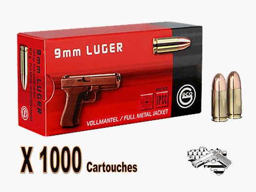GECO 9×19 mm Luger FMJ 124grs IPSC par 1000
