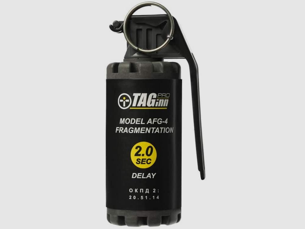 Taginn AFG-4 Mini Airsoft Splittergranate mit Kipphebel (schwarz/gelb)