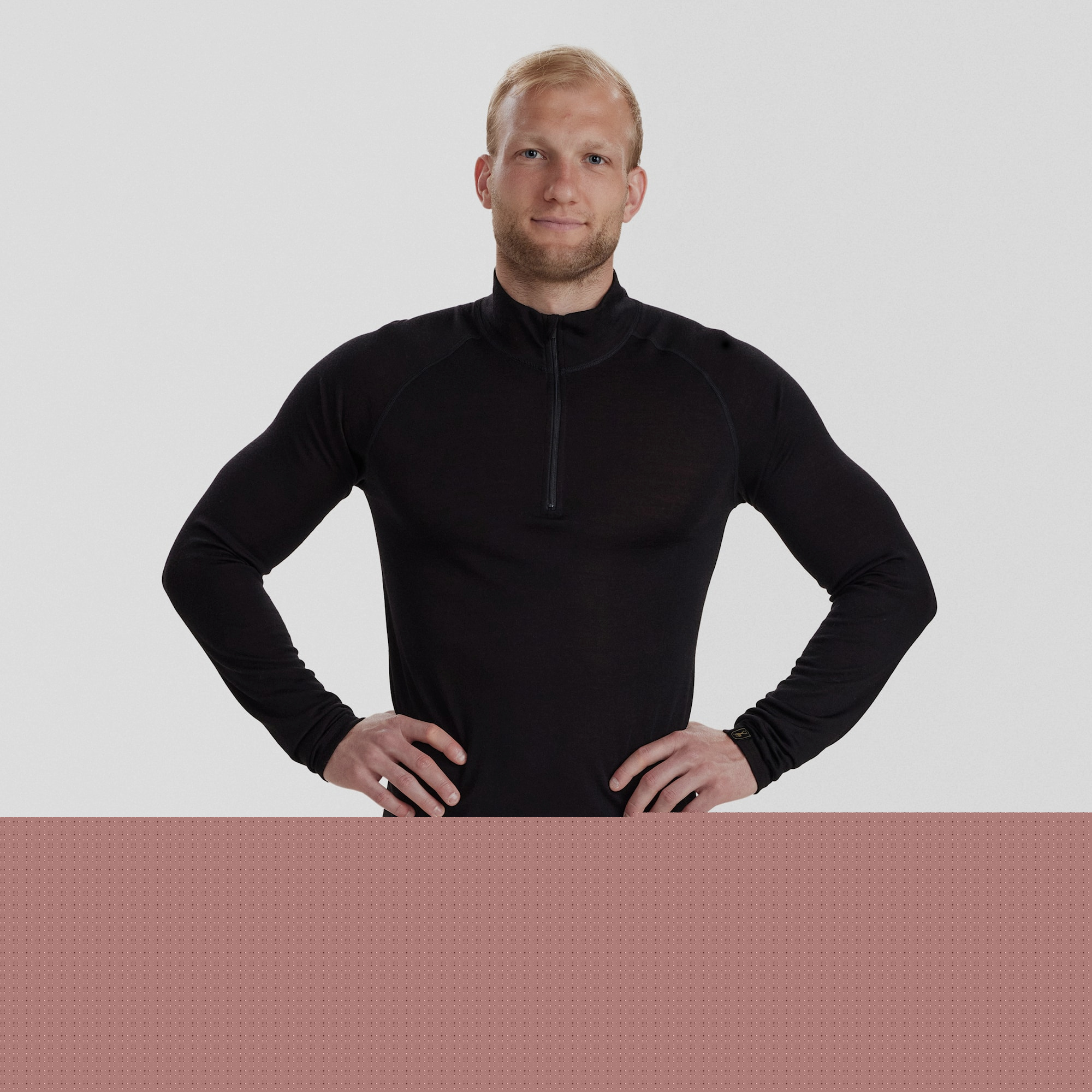 Deerhunter Quinn Merino Â½-Zip Maglietta Nera Oak 3XL