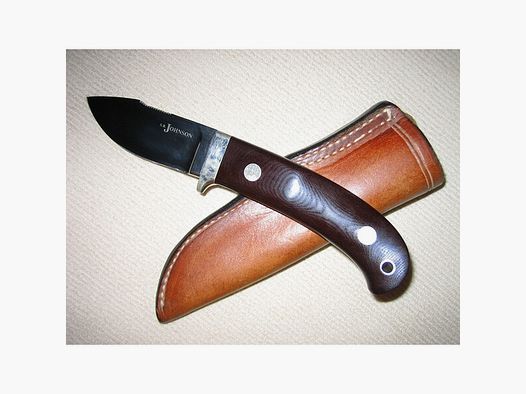 S. R. JOHNSON USA Short Hunter Aufbrechmesser Rarität Knifemakers guild Einzelstück
