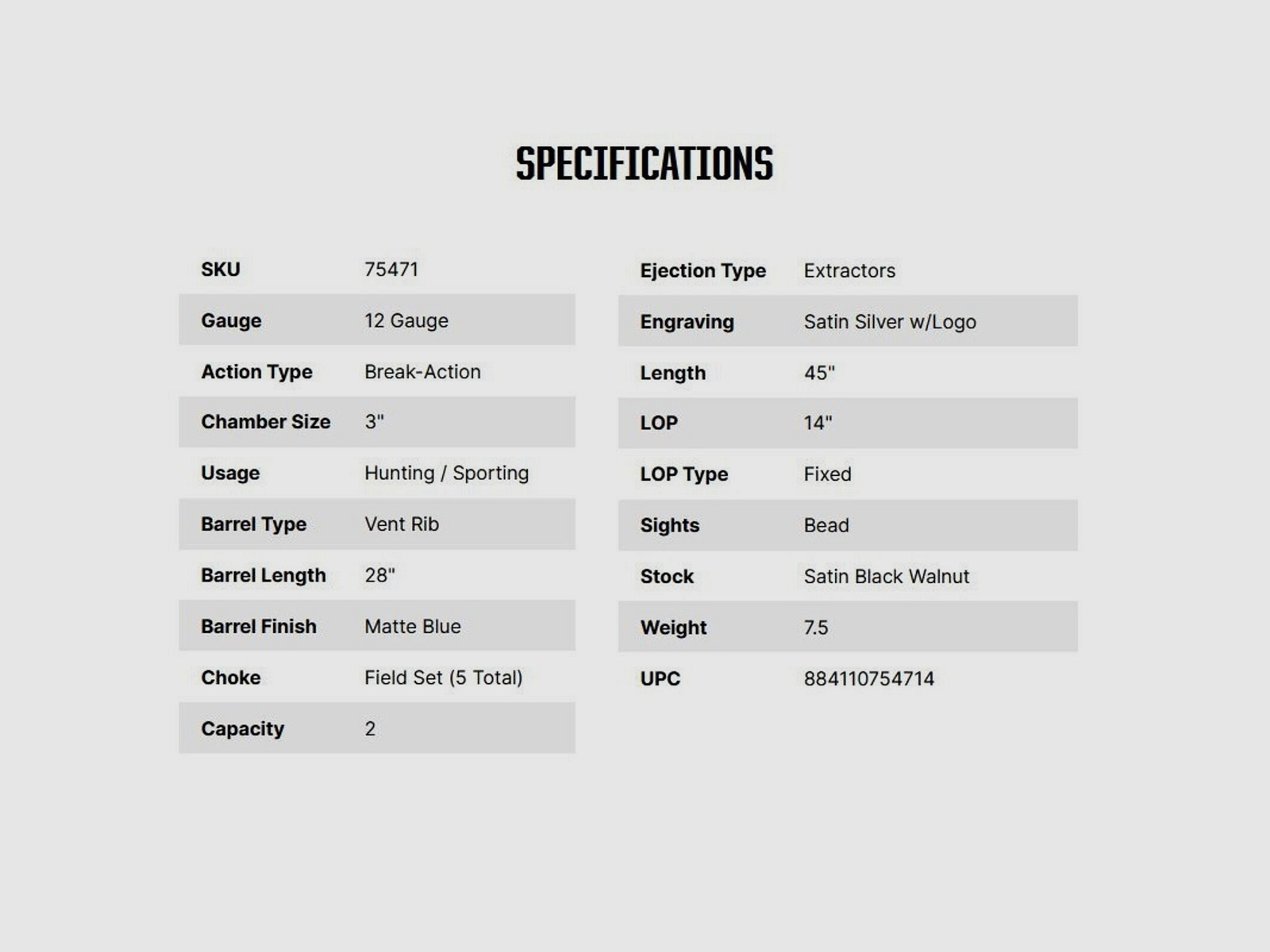 Mossberg International Silver Reserve 28" (28 inches) 12/76