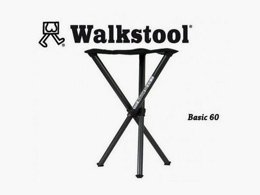 Opvouwbare tripodstoel voor jagen en vissen Walkstool 60 cm in zwart aluminium