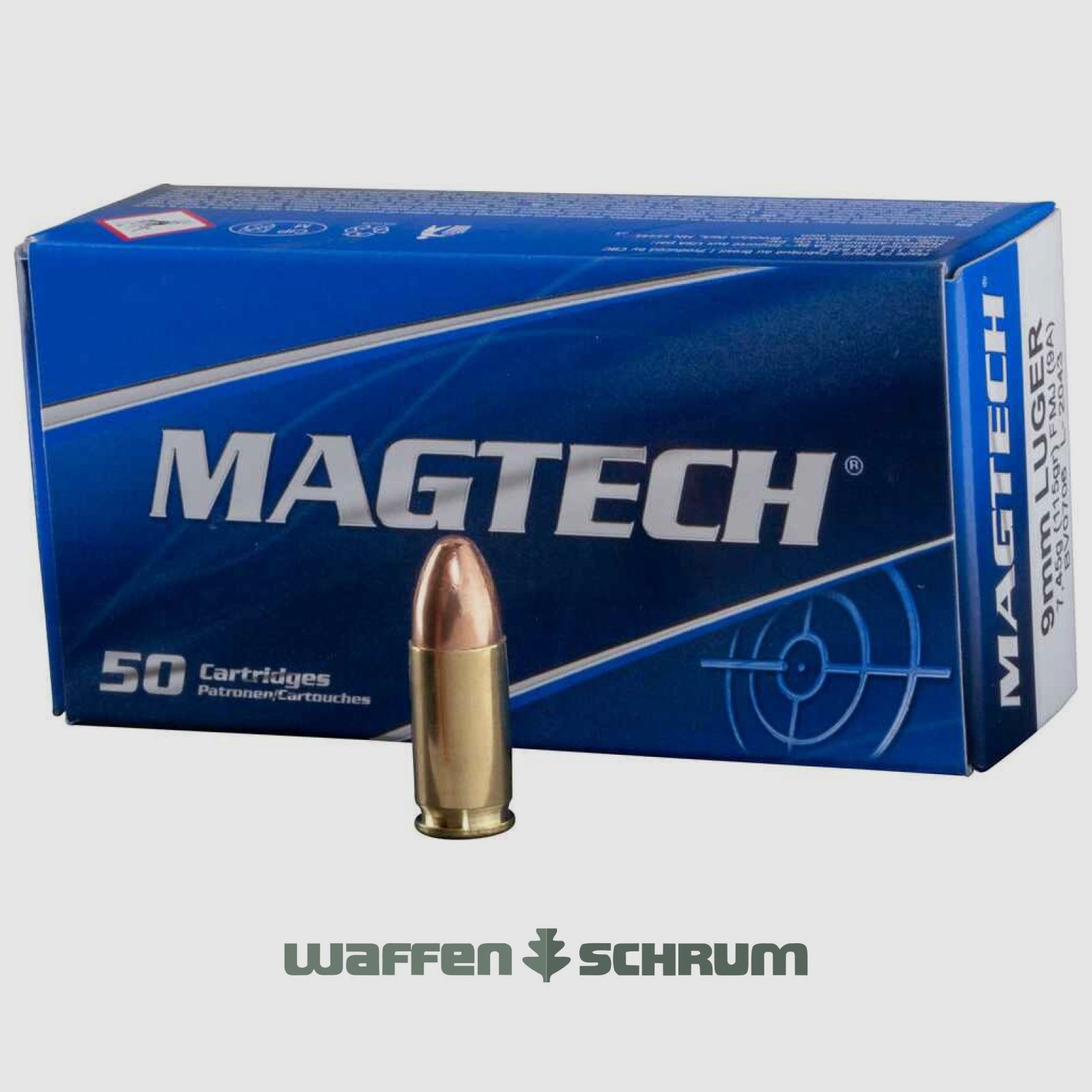 Magtech testa rotonda in piombo 8,0g - 123gr. 9mm Luger