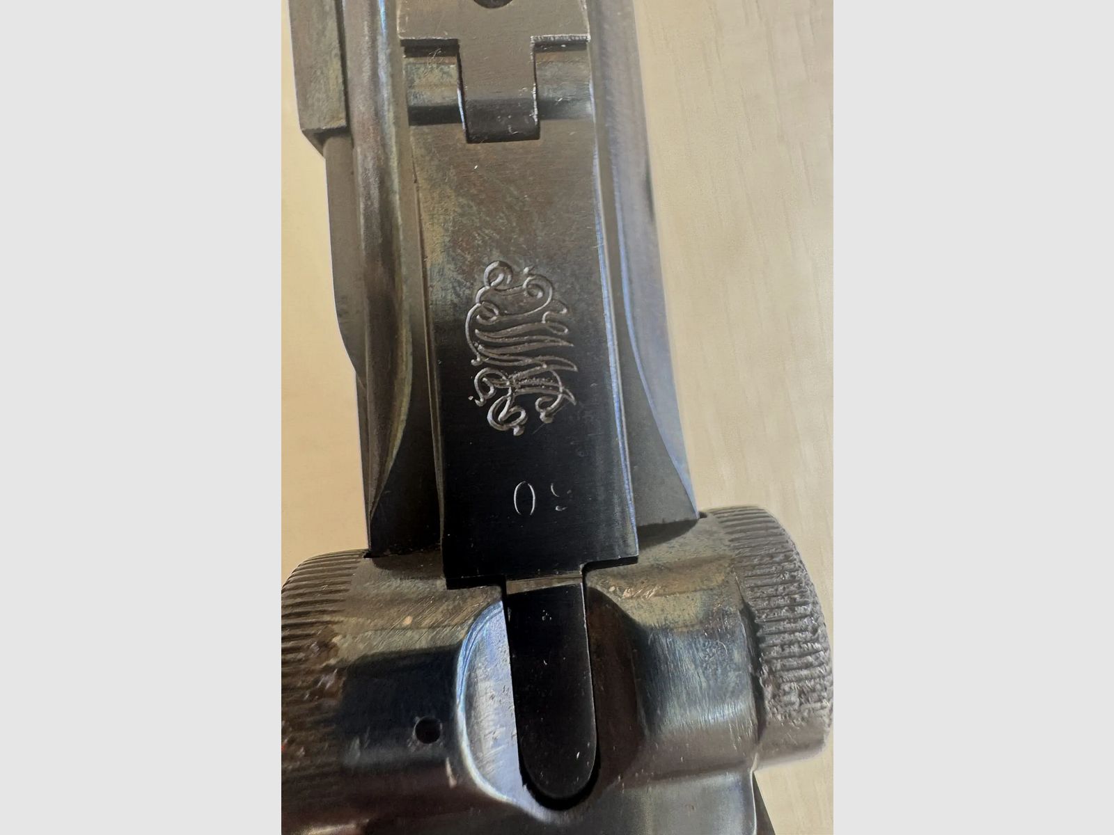 DWM P08 Artillerie – Lange Pistole 08 Modell 1915 mit Anschlagschaft