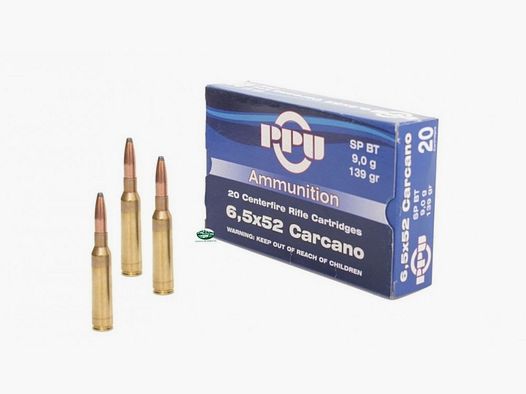 PPU PRVI PARTIZAN Munition Kal. 6,5X52 Carcano SP BT 139gr
