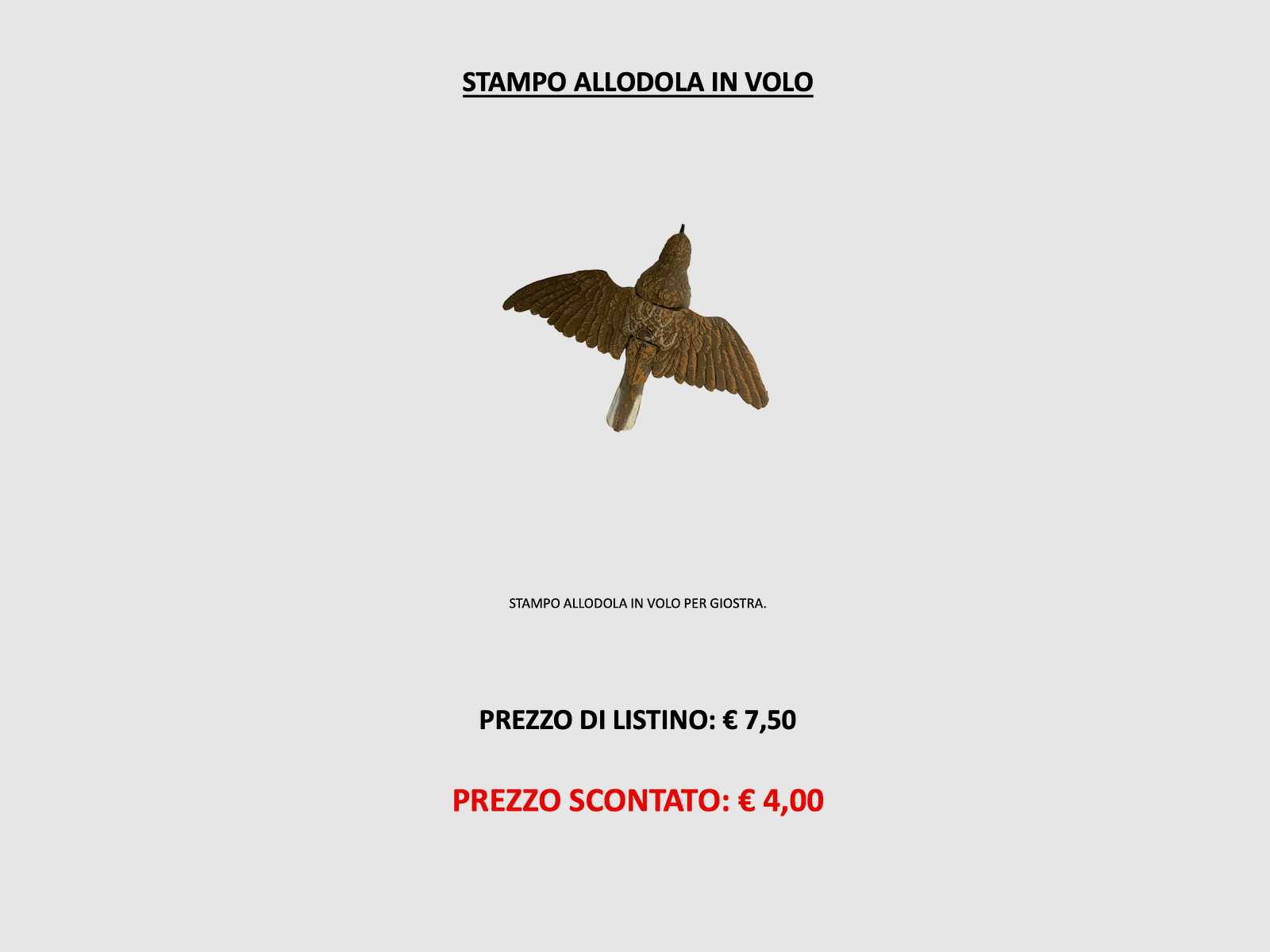 N.D. – STAMPO ALLODOLA IN VOLO, afbeelding 3 van 3