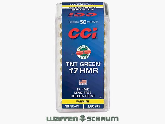 CCI TNT Green HP 16grs. - 1,0g .17HMR