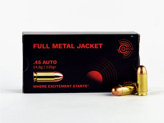 GECO .45 Auto (.45 ACP), Vollmantel Rundkopf 230 grs 1 Packung (50 Schuss á 0,658 €*)
