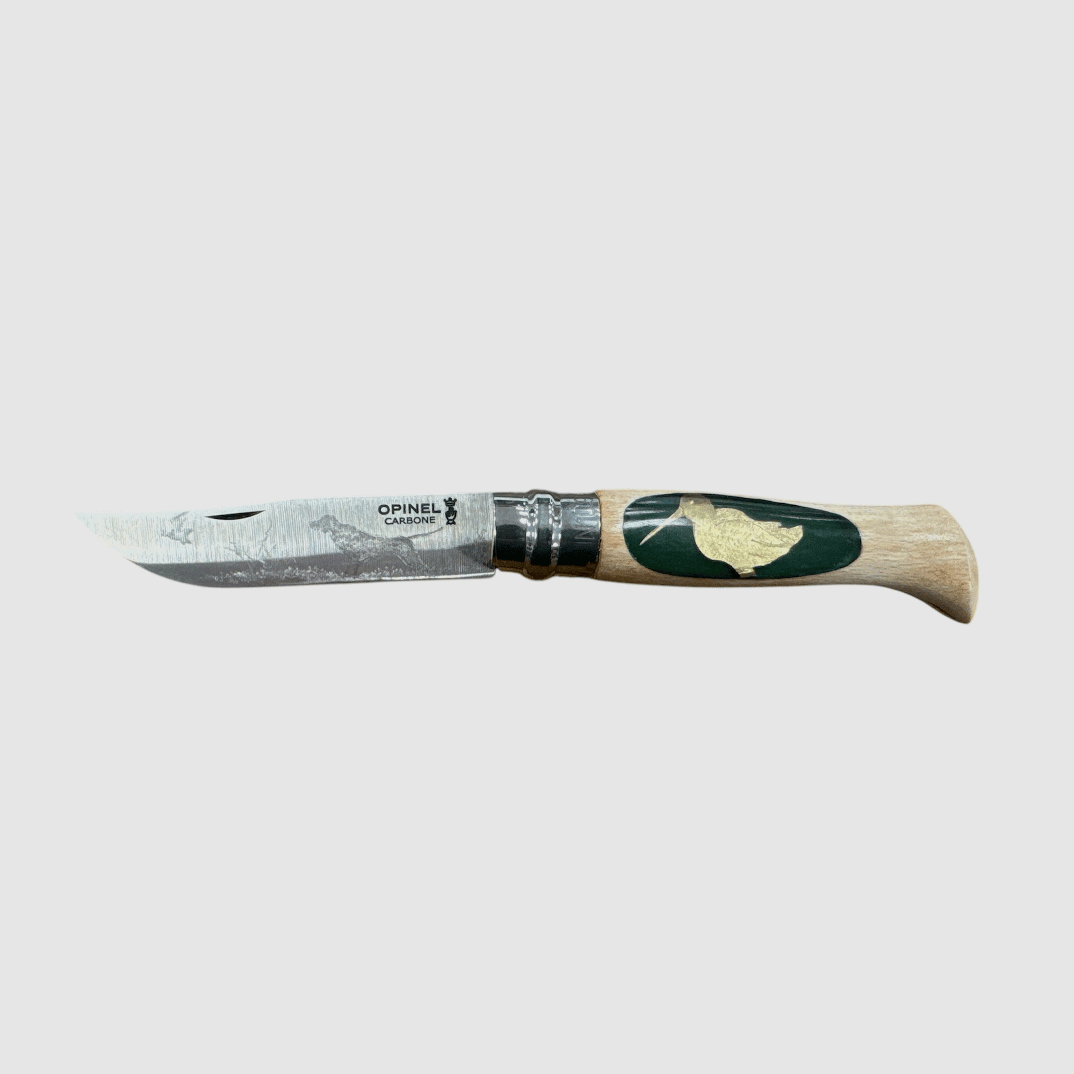 MESSER – OPINEL – N.9 CARBON HANDGEFERTIGT MIT REIHER+FEDER, Bild 1 von 3