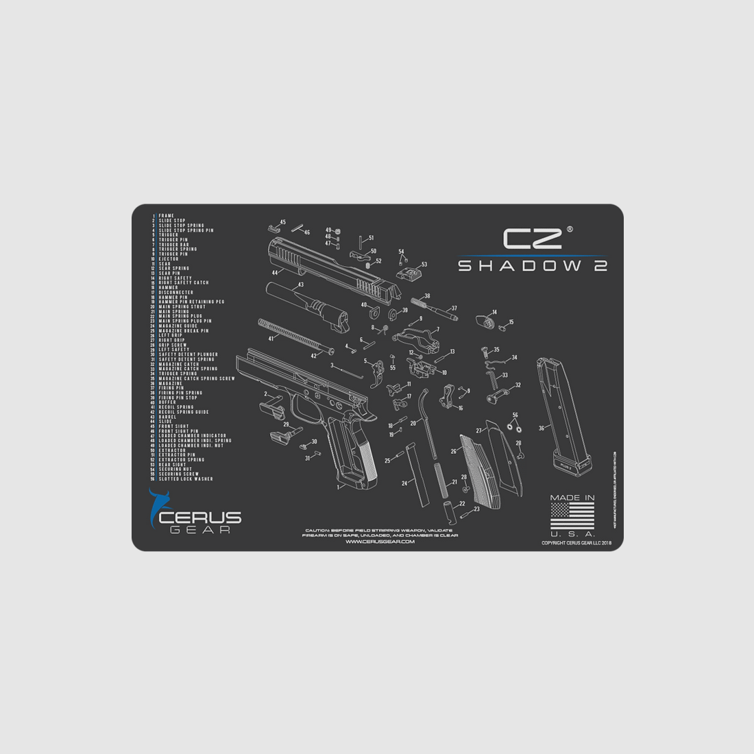 Cerus Gear – Renigungsmatte – CZ Shadow 2