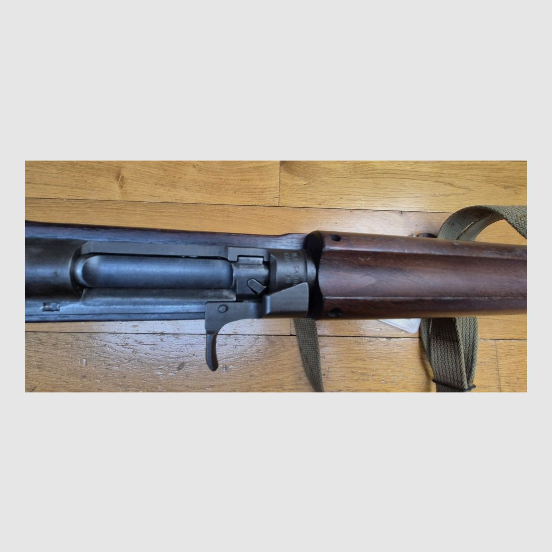 Tombée du ciel ! Rarissime Carabine USM1 A1 de parachutiste des toutes premières fabrications – Arme INLAND de mai 1943 – 1ière série de 70.948 armes – 100% Inland et 100% d&rsquo;origine – Cal .30 M1 – Pièce rarissime en excellent état mécanique et esthétique – Cat B 2e) ! – TBE++, image 23 sur 55