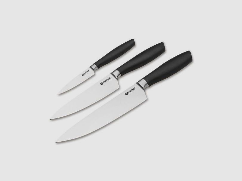 Böker Core Professional Trío de Cuchillos de Cocina con Paño de Cocina, imagen 1 de 32