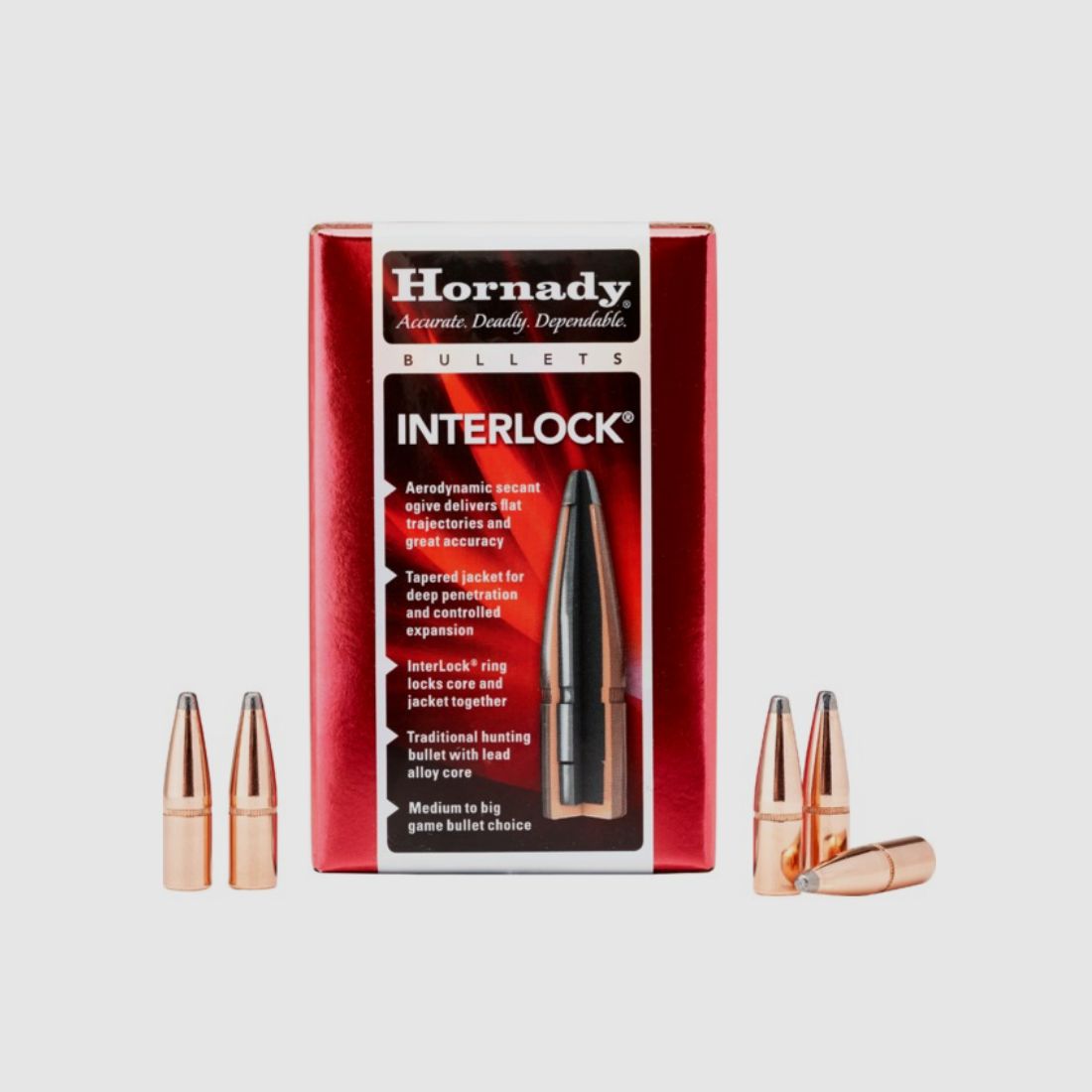 Hornady InterLock SP Bullets 6.5 mm/.264 in 129 Grain Item 2620