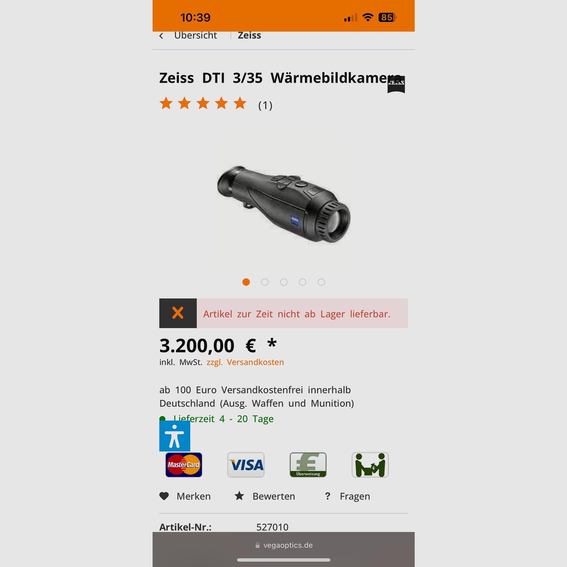 Warmtebeeldcamera Zeiss DTI 3 35