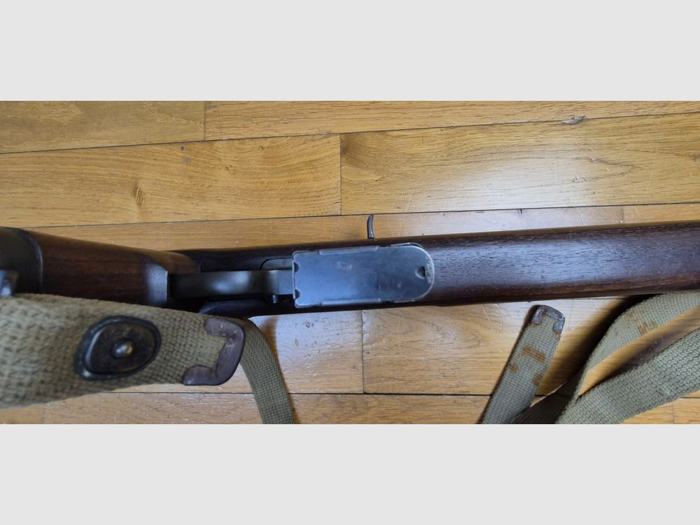 Tombée du Himmel! Rarissime USM1 A1 Fallschirmjägerbüchse der ersten Serien – Inland-Waffen von Mai 1943 – 1. Serie von 70.948 Waffen – 100% Inland und 100% original – Kal. .30 M1 – Rarität in ausgezeichnetem mechanischen und ästhetischen Zustand – Kat B 2e)! – TBE++, Bild 16 von 55