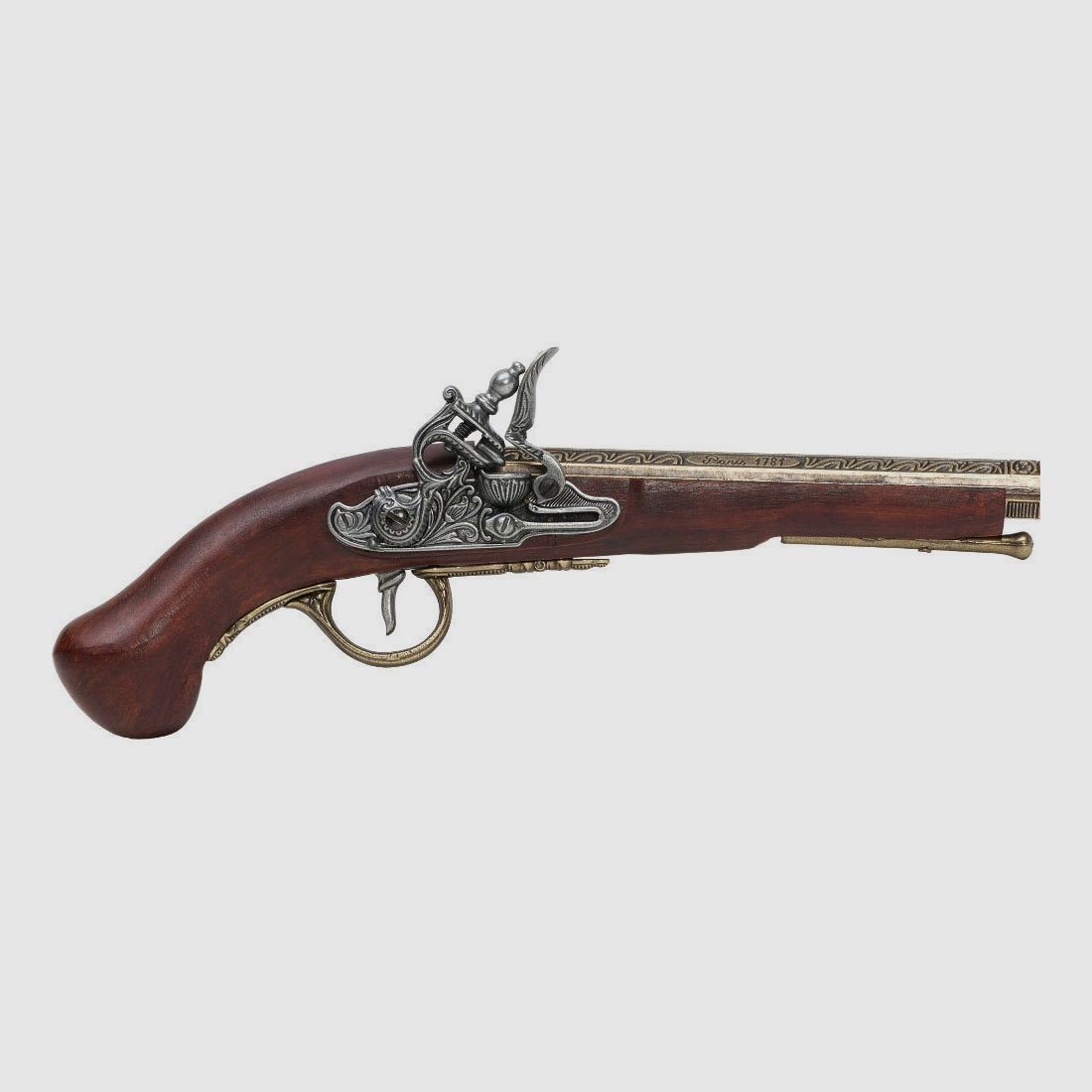 Pistolet dekoracyjny dla kolekcjonerów z drewna i odlewu metalowego