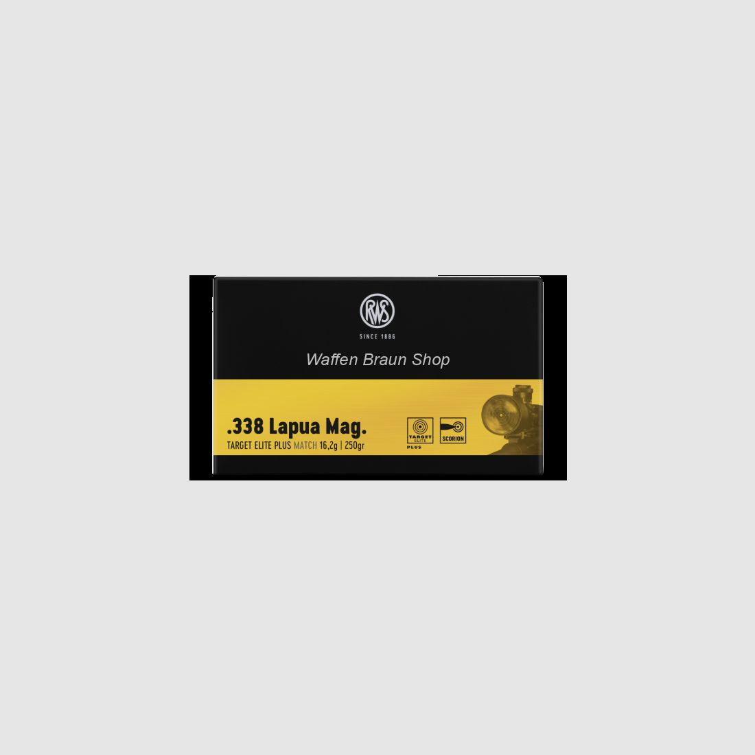 RWS .338 LAPUA MAG. TARGET ELITE PLUS 16,2g / 250 gr. 20 Stück