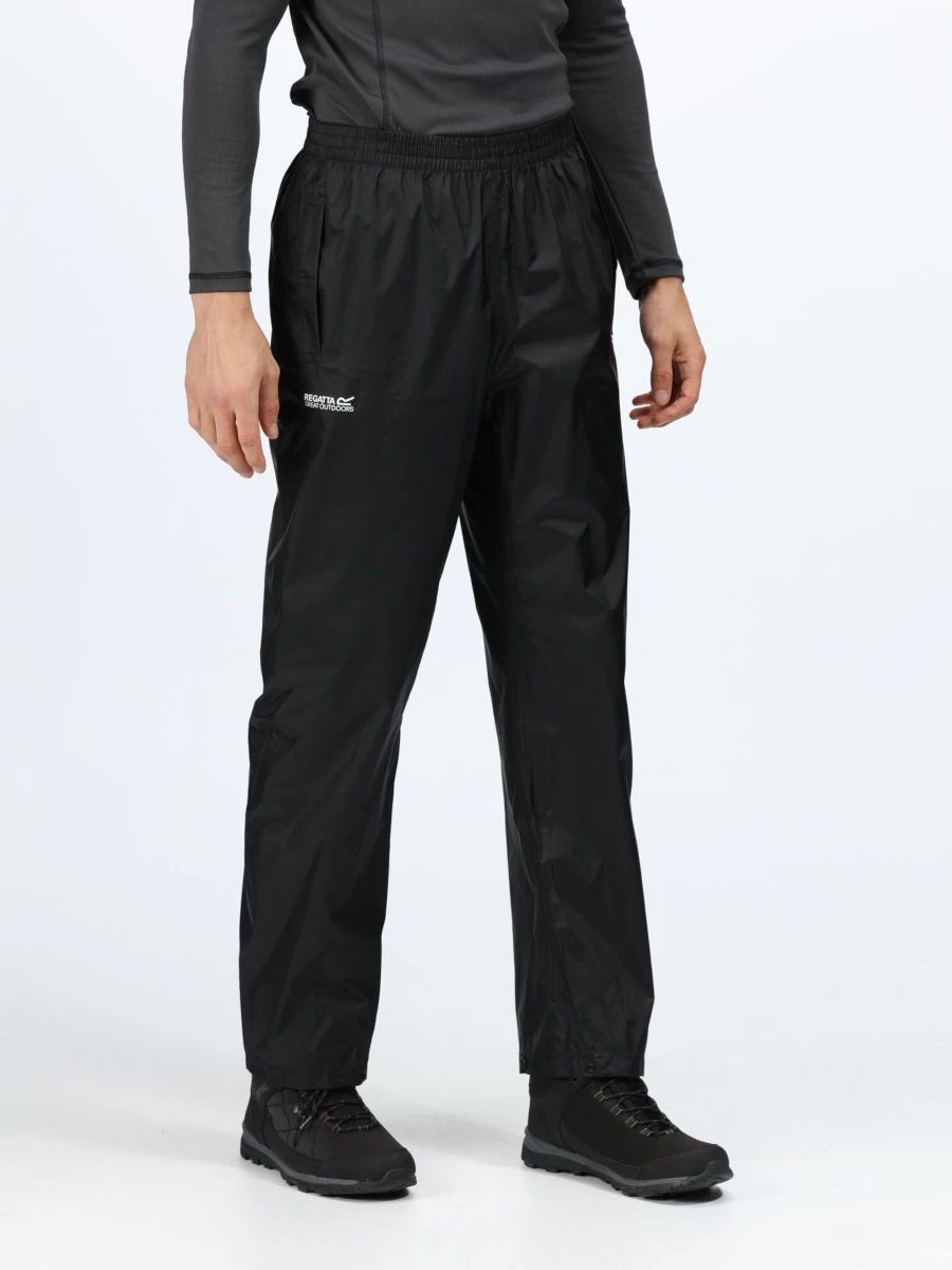 Spodnie Regatta Pack It Overtrousers czarne, wodoodporne, ultralekkie RMW149R