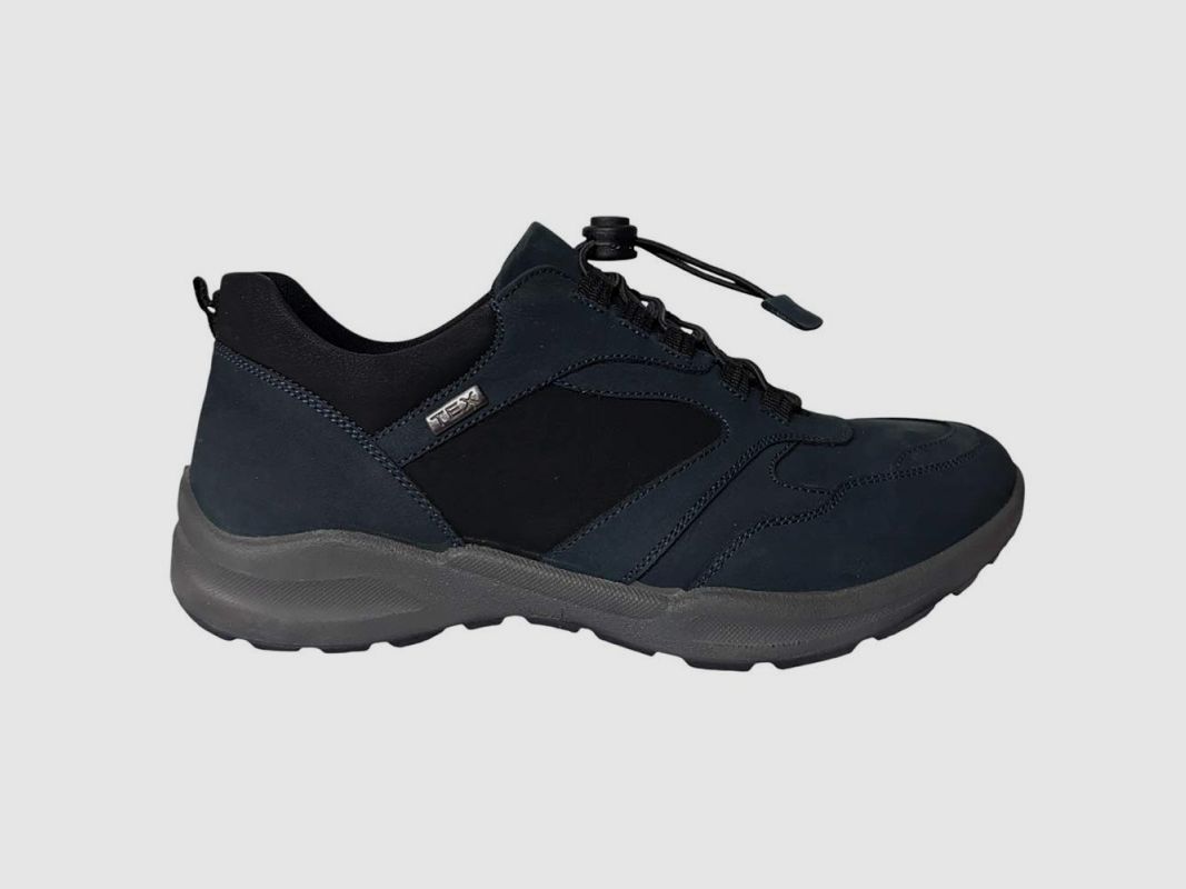 Wasserdichte Duru Leder Sneakers in Marineblau mit Gummizug, Bild 12 von 13