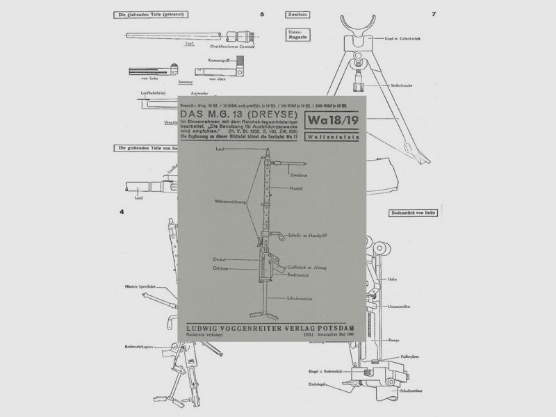 Nachdruck Wehrmacht Taschenkarte MG 13 (DREYSE) von 1941