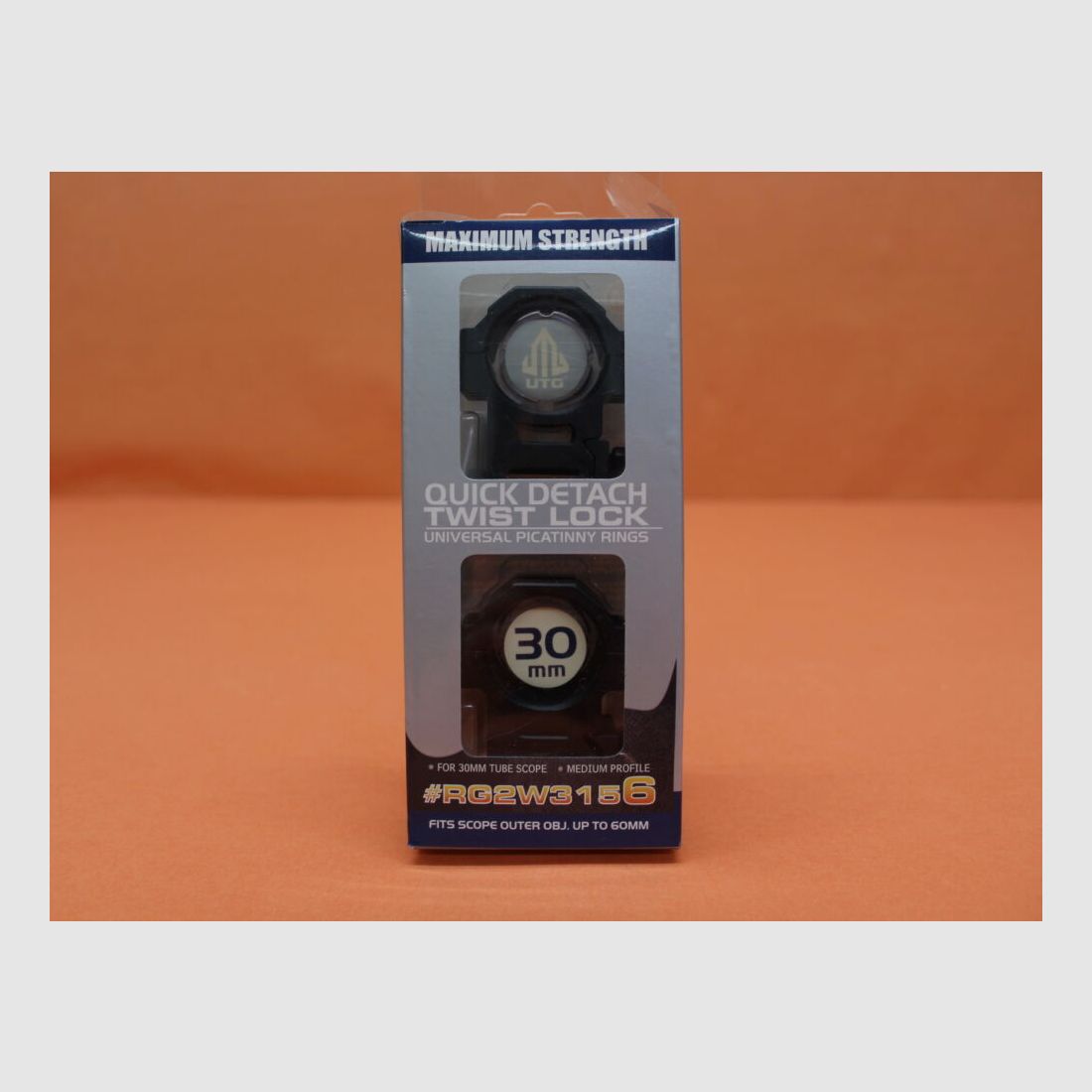 UTG - Leapers UTG QD anneaux de montage 30mm Medium (RG2W3156) verrouillage à vis en aluminium noir pour profil Picatinny BH=15mm