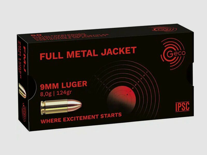 Geco 9mm 1000 Schuss + Kiste + KOSTENLOSER EXPRESS VERSAND