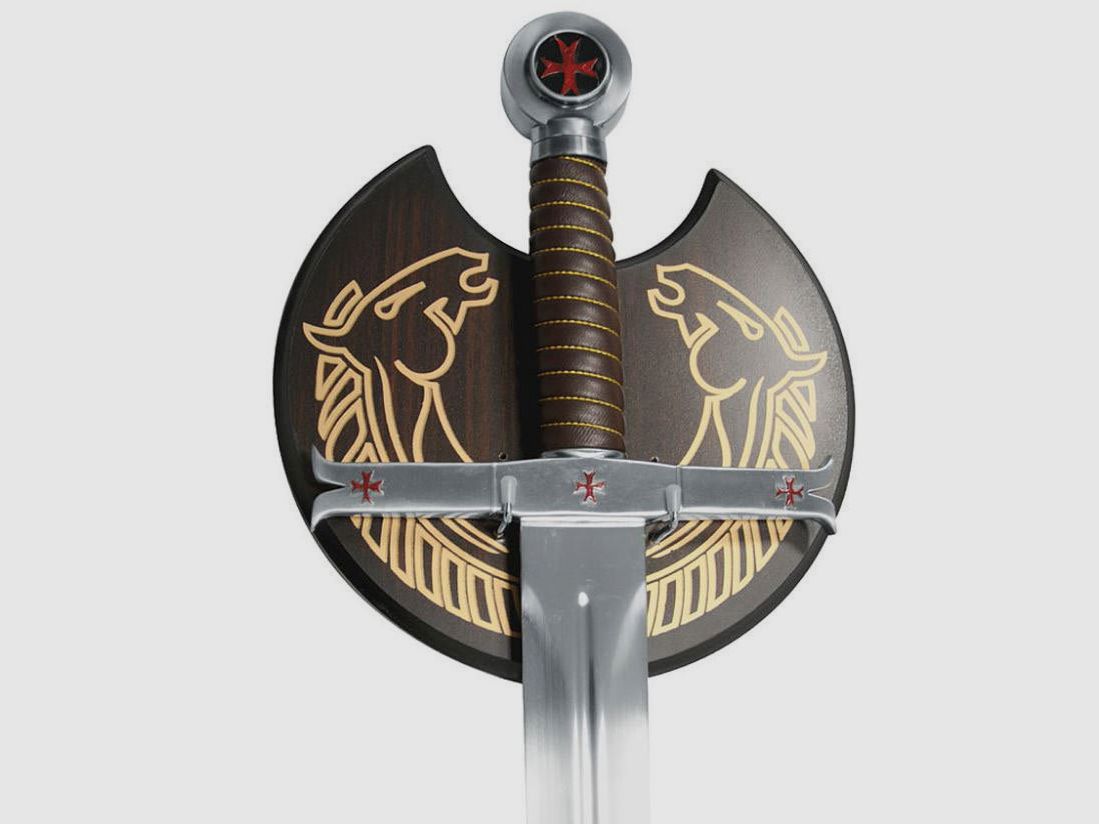 Templer Schwert mit Wandhalterung