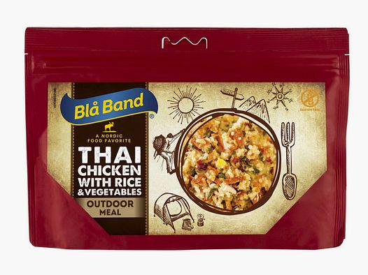 Blå Band Thai-Hühnchen mit Reis und Gemüse