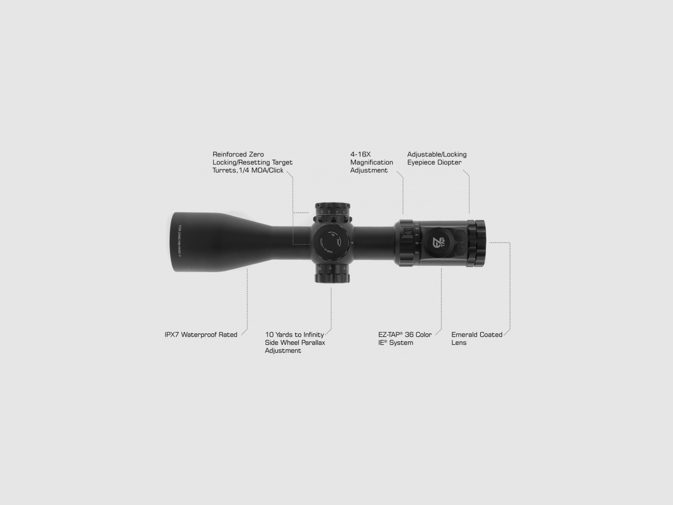 UTG OP3 4-16X44 30MM COMPACT SCOPE AO IE GLASS UMOA