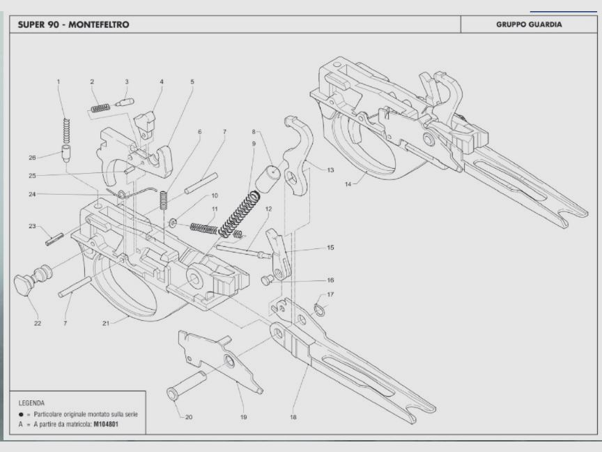 SICHERHEITSVERBINDUNGSZAHN BENELLI S.90-MONTEFELTRO Kal.12 FIG.4
