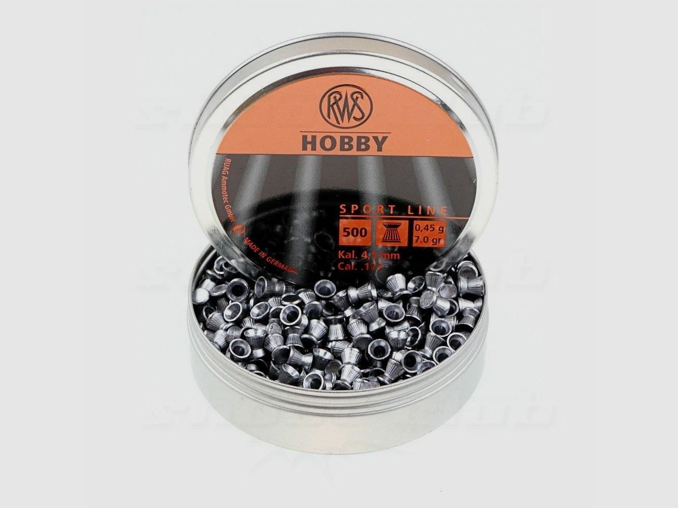 RWS Hobby Tête Plate 0,45g 500 pcs 4,5mm Diabolo
