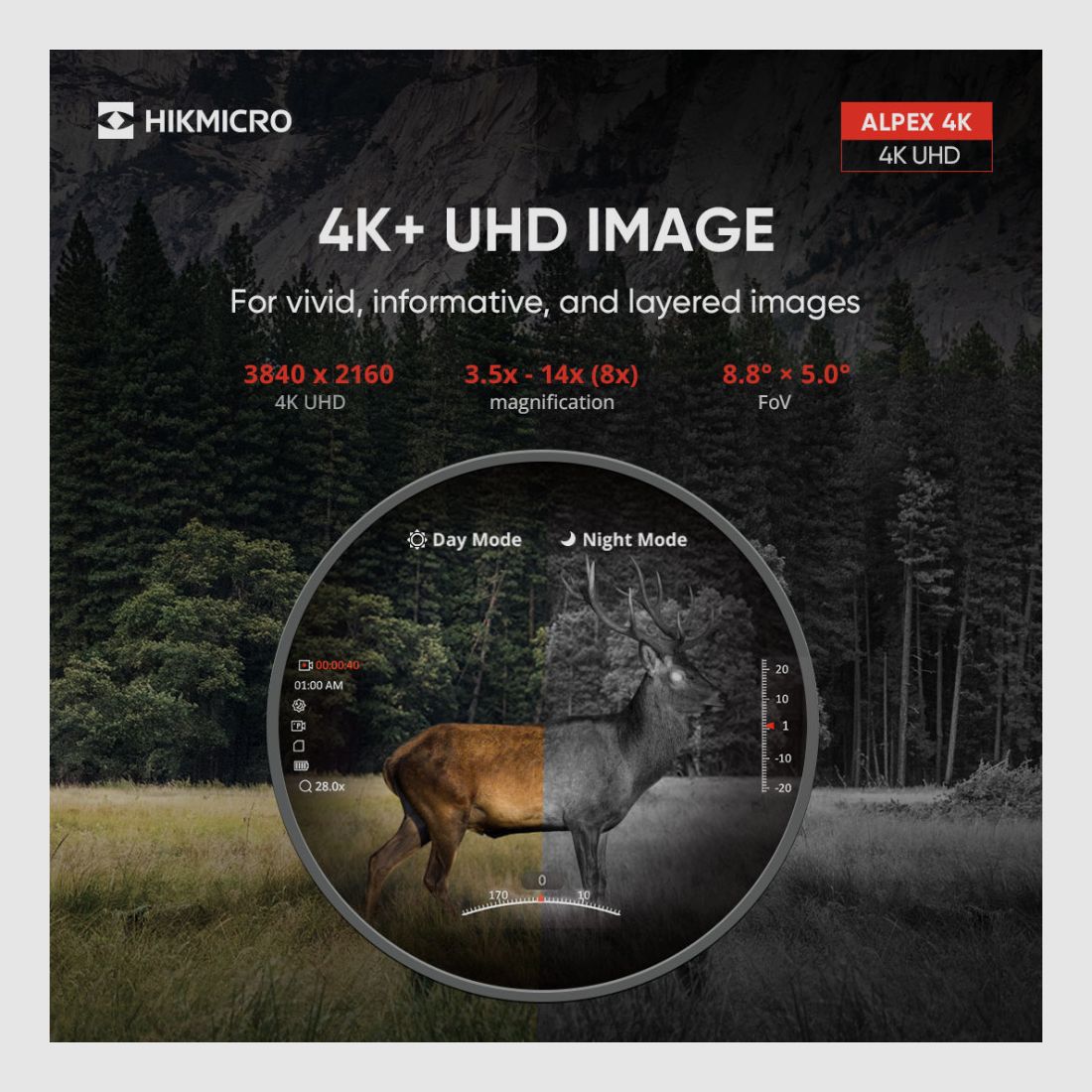 HikMicro Alpex 4K Dag/Nacht Kijker, afbeelding 10 van 10