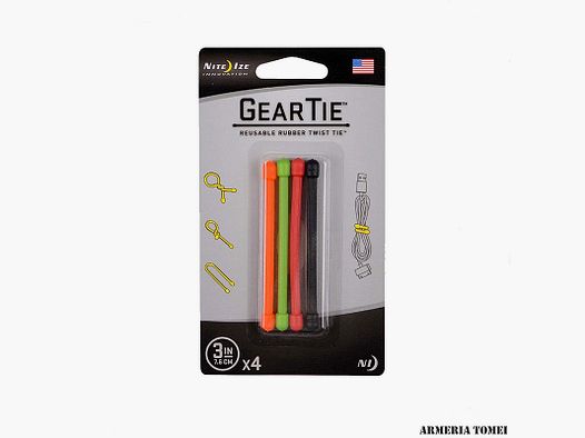 NITEIZE – GEARTIE 3 IN 7.6 CM – (4PK)