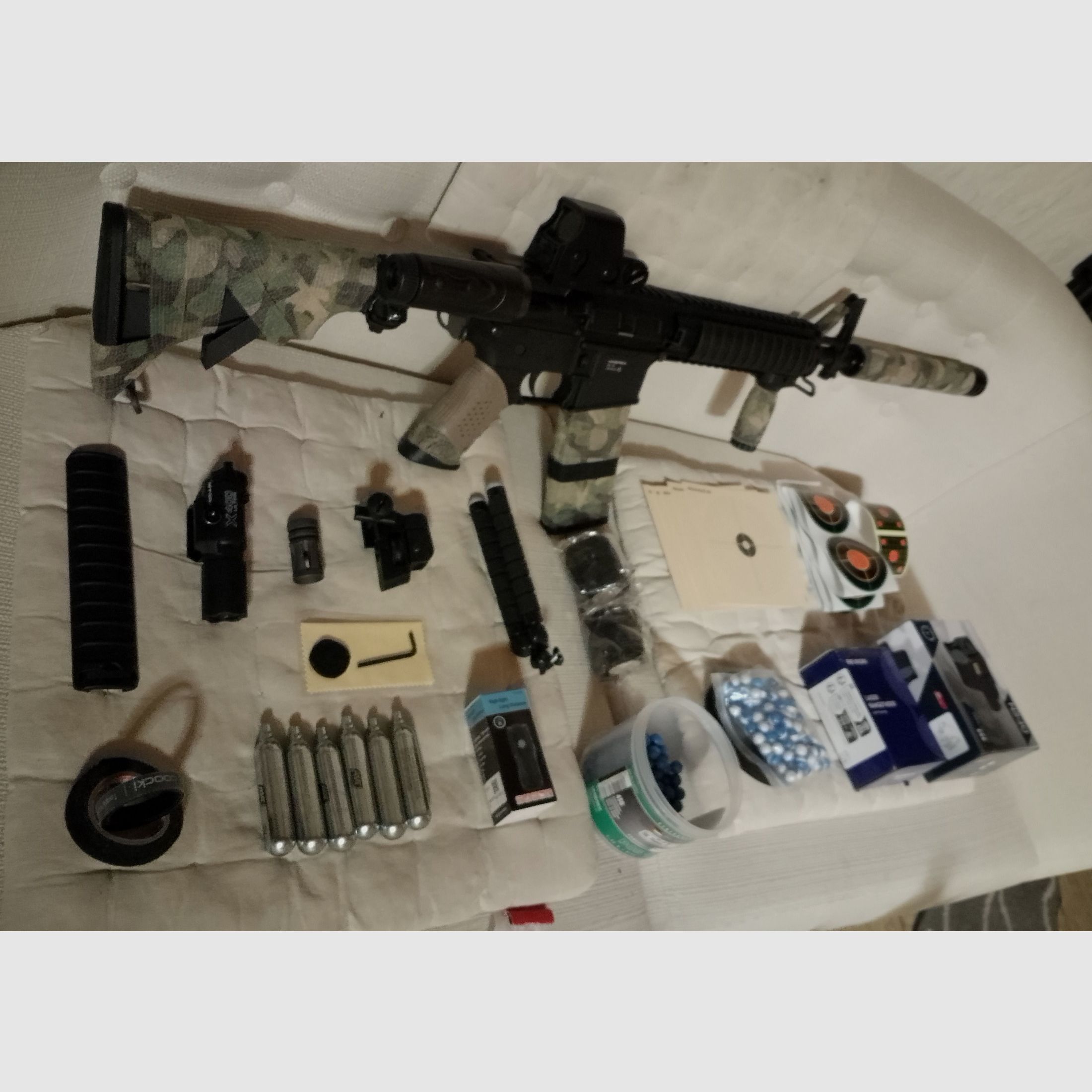 Combat Set T4E t4m RIS CO2 Druckluft Sturmgewehr Ram Tarnung  Holo Visier Laser Entfernungsmesser Home Defense Gewehr cal .43 upgraded Paintball Markierer