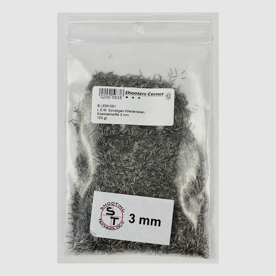 L.E.M. Edelstahlstifte 3 mm 150 gr.