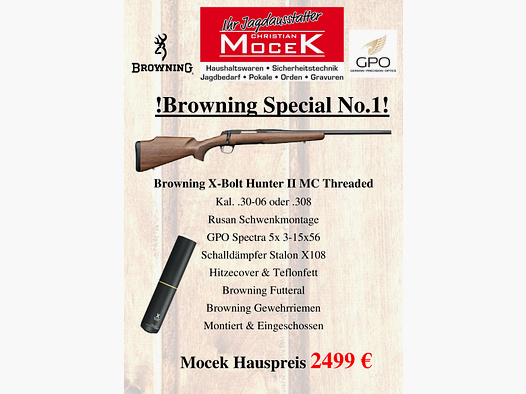 Browning X-Bolt Hunter II MC Threaded, with GPO Spectra 5x 3-15x56