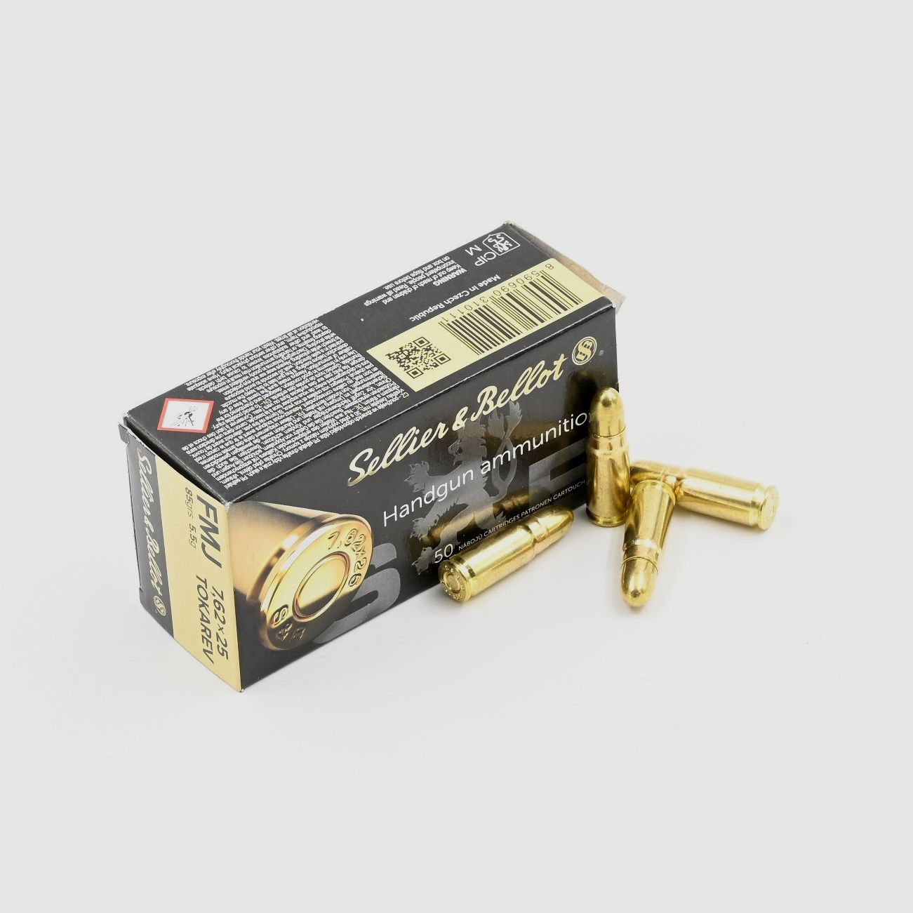 S + B, 7.62x25 Tokarev, FMJ, 85 gr., 50 pcs.