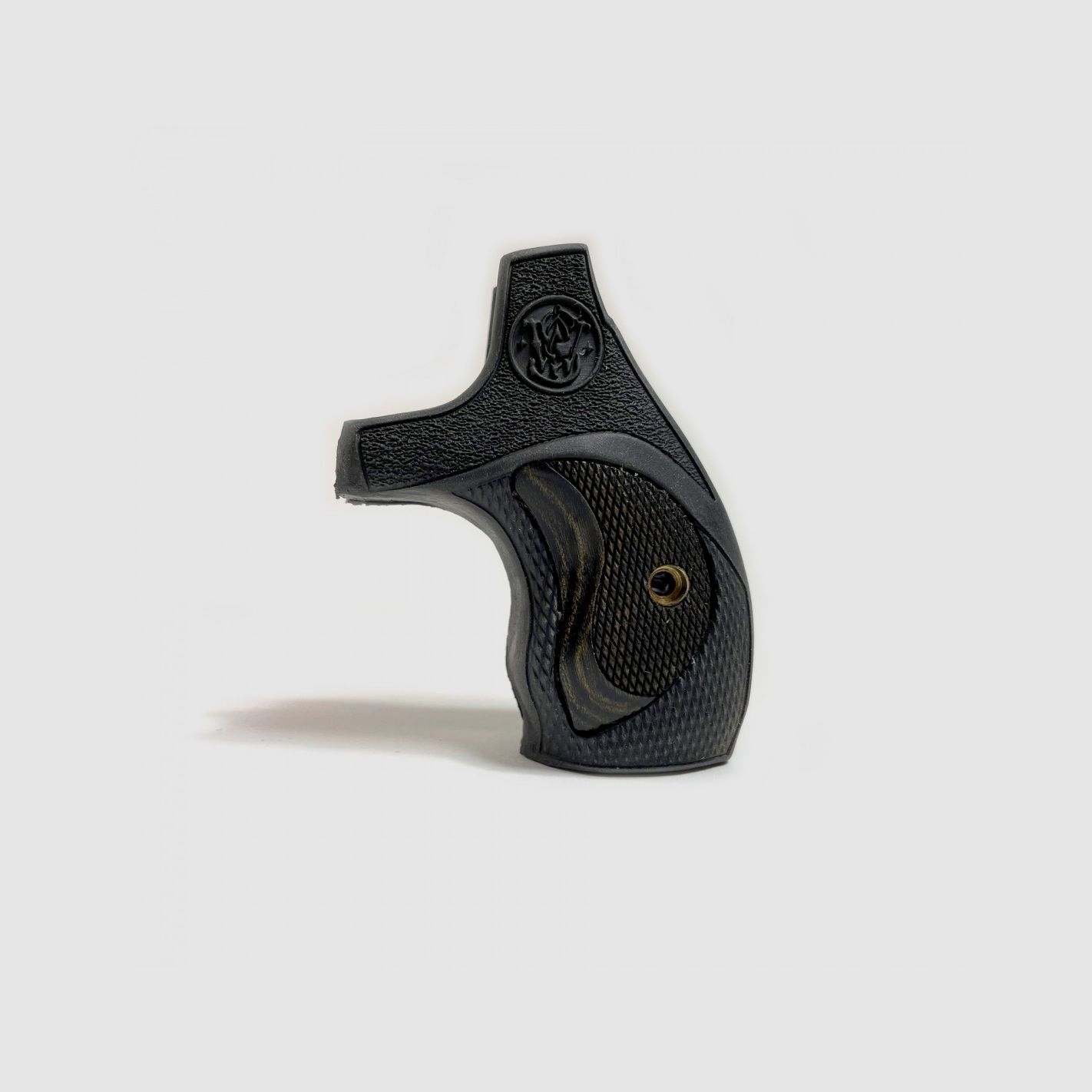 S&W J RUND FALCONIA SCHWARZER GRIFF MIT SILBERBLACK KARO-EINSATZ, Bild 2 von 2