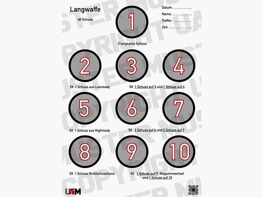 Daily Dot Drill Fucile Lungo DIN A1 - Obiettivo per Formazione Completa con Fucile Lungo