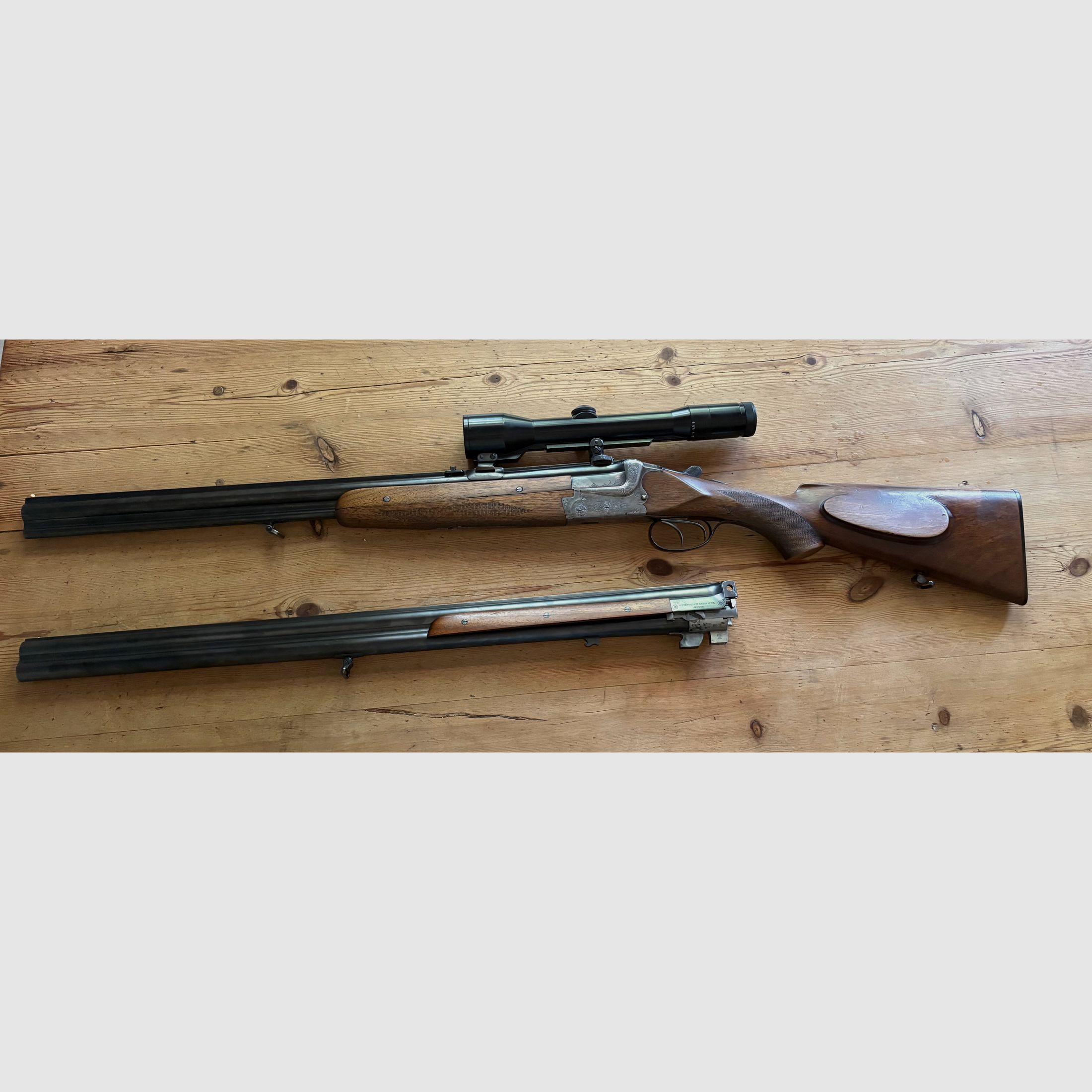 Merkel Bockbüchsflinte 7x57 R kombiniert mit 12/70   mit Flinten Wechselbündel 12/70