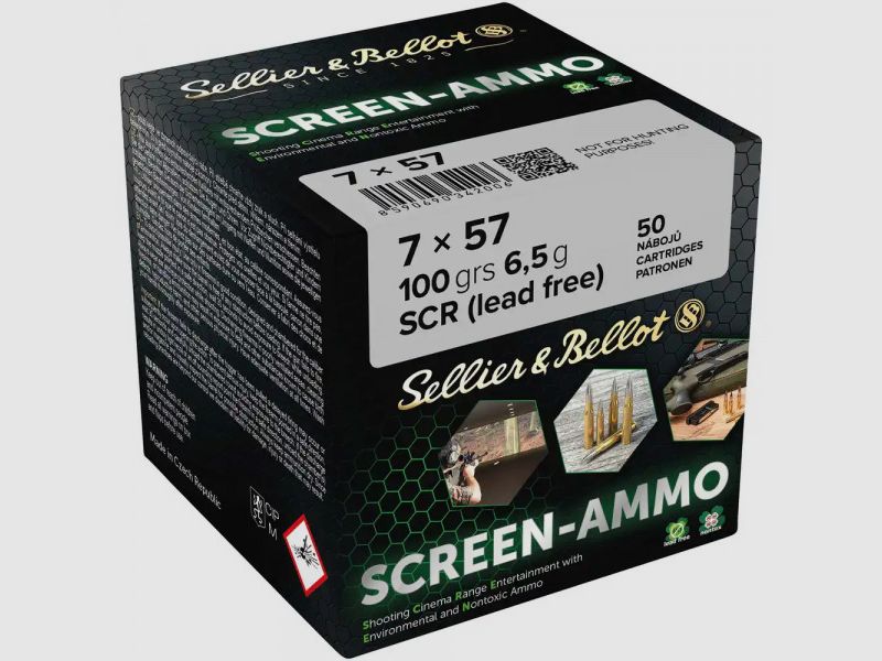 SELLIER & BELLOT SCREEN-AMMO 7x57 SCR 100GRS. / 6,5 G - 50 0STÜCK